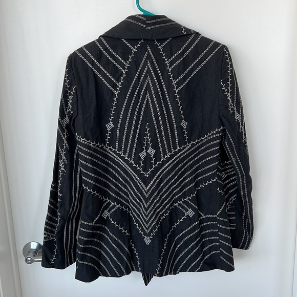 Johnny Was BIYA Black Embroidered Blazer Jacket - Picture 4 of 5
